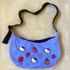Baggu x Hello Kitty Medium Nylon Crescent Embroidered Hello Kitty Bag